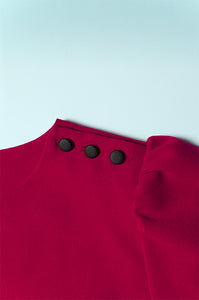Rut red, black buttons